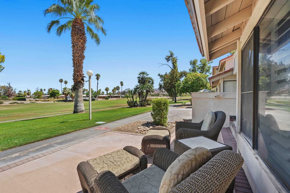 Enjoy the golf course view from the patio