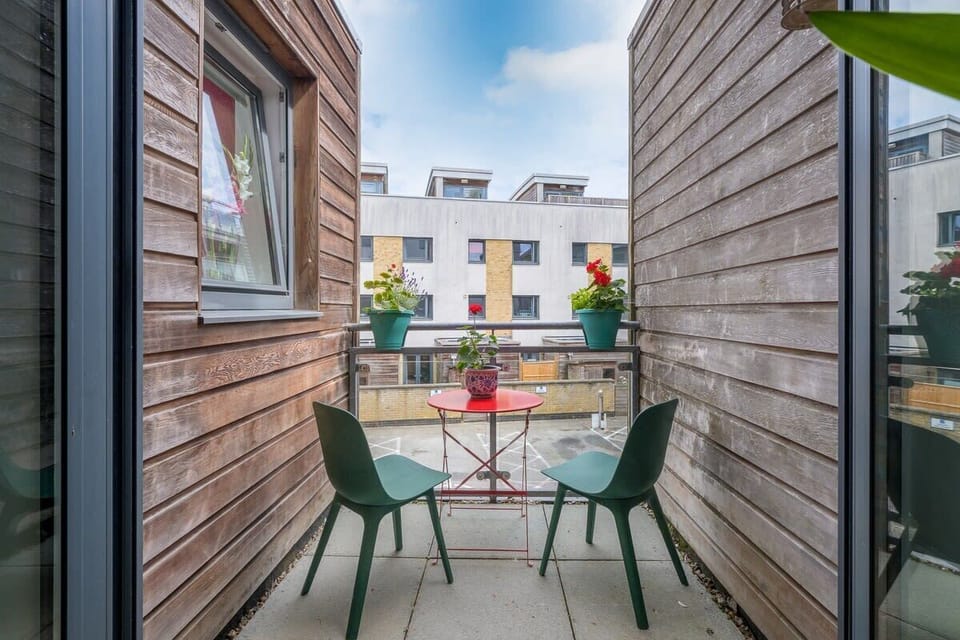 Ground floor balcony off of the living room. 