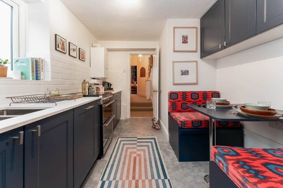 find the cozy dining nook in the kitchen