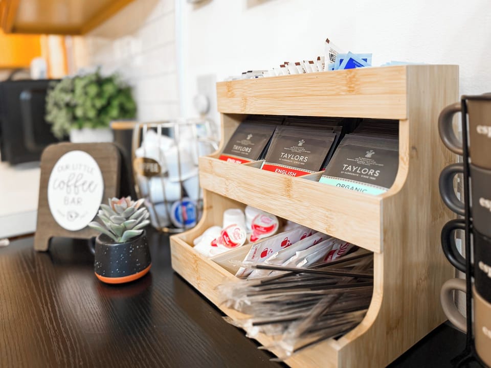 A welcoming spot to enjoy your morning coffee or tea.