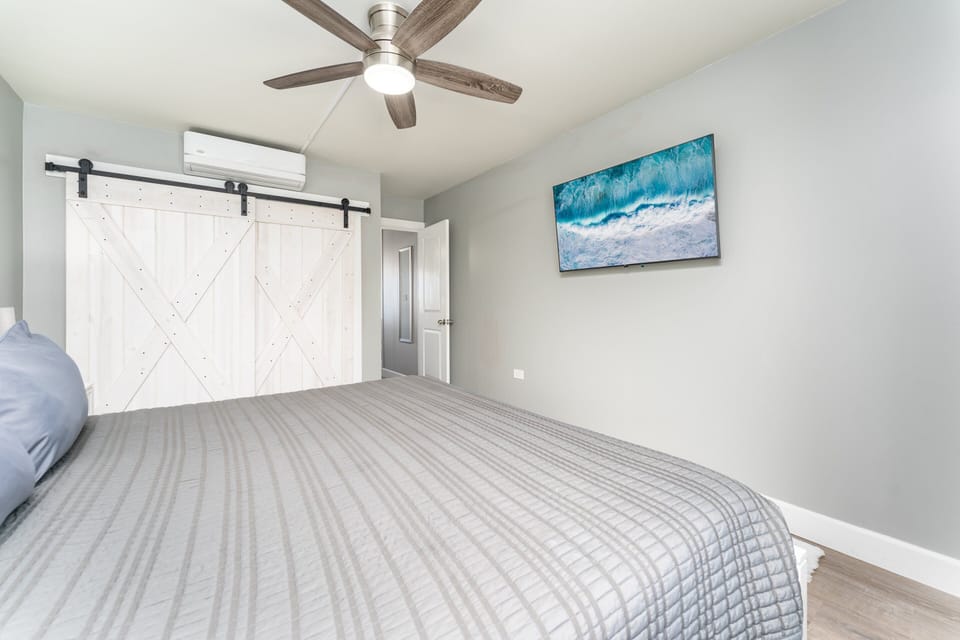 King bed with Split AC, smart TV