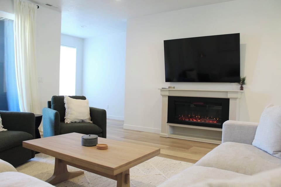 TV with electric fire place