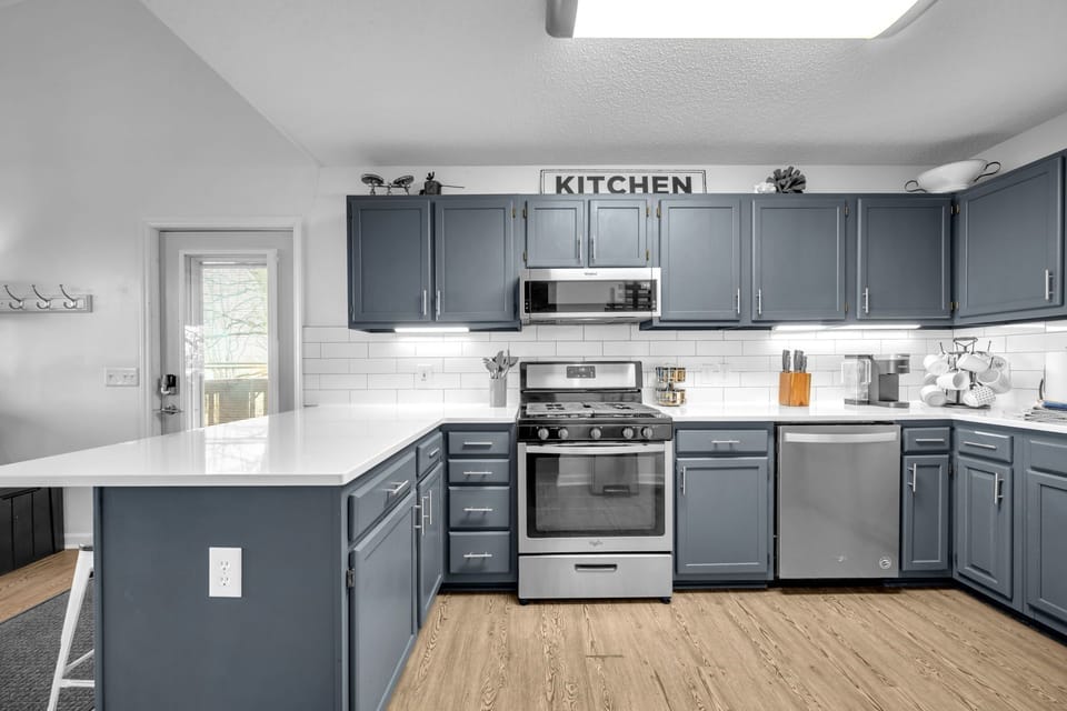Prepare breakfast, snacks, or family dinners with a kitchen set up for comfort and convenience.