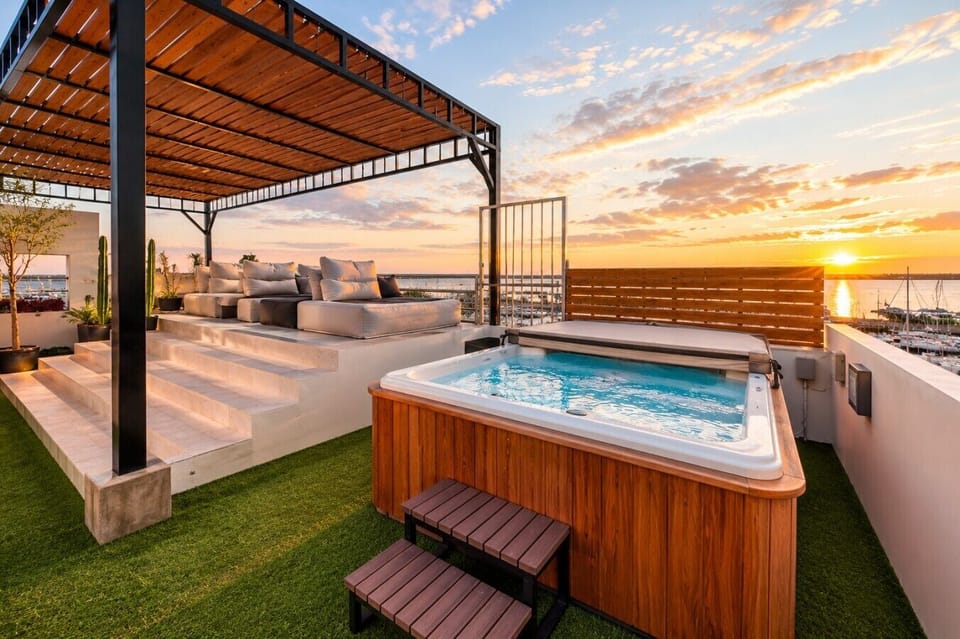 Unwind in the rooftop hot tub while taking in breathtaking sunsets over the Sea of Cortez.