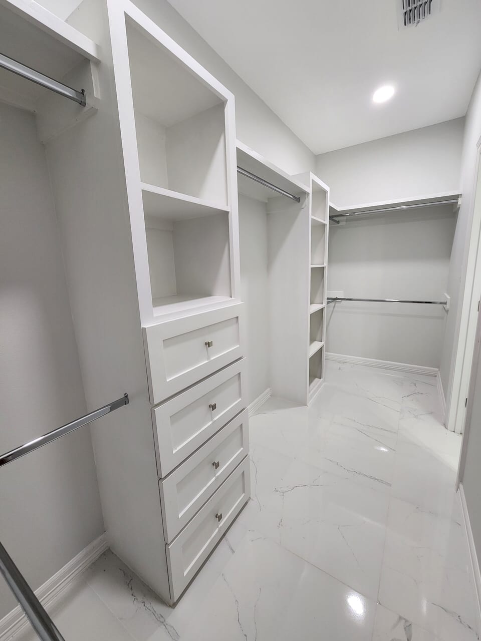 Expansive walk-in closets