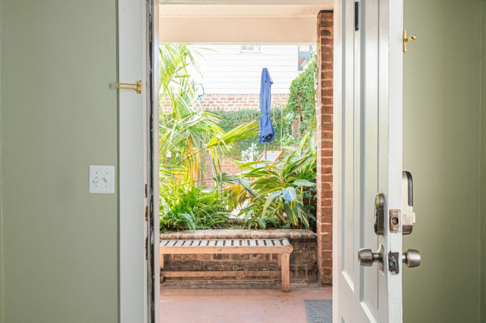 Out to the courtyard