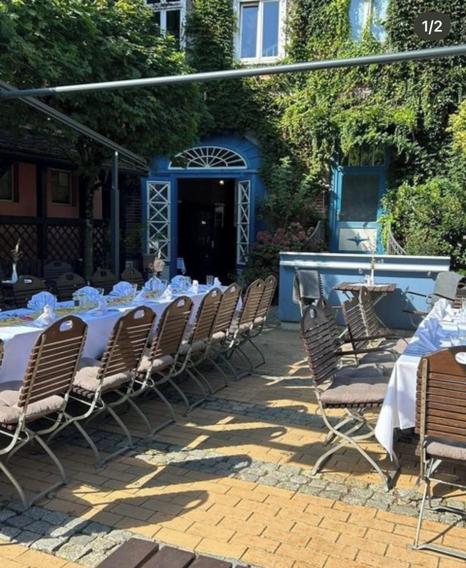 Outdoor banquet area