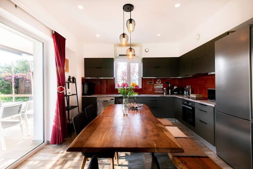 dining and kitchen area