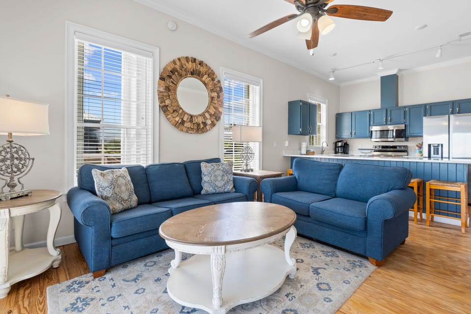 open living and kitchen