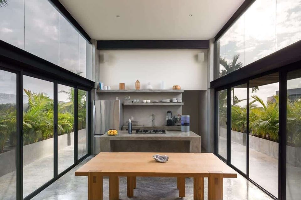 You will feel always in contact with nature, as you can see through the large windows.
