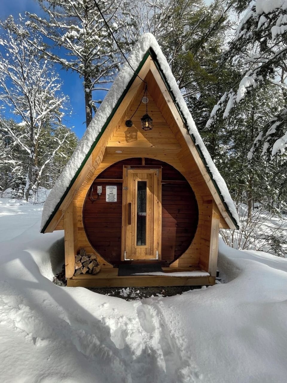 Enjoy our 6-8 person wood burning Finnish Sauna