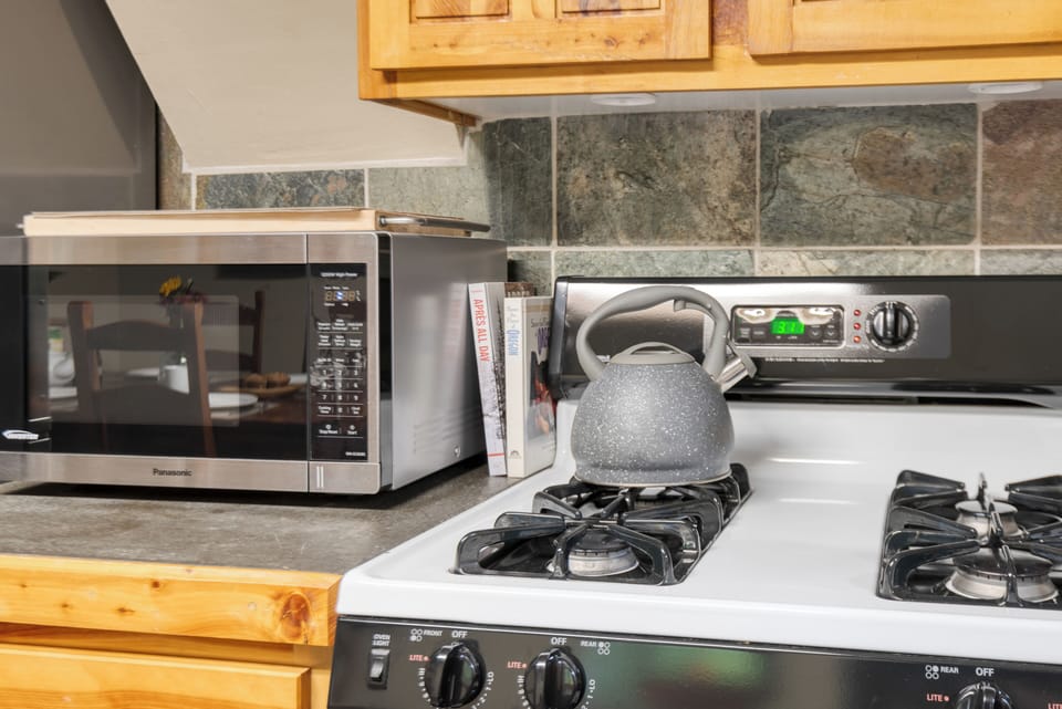 Kitchen is fully equipped.