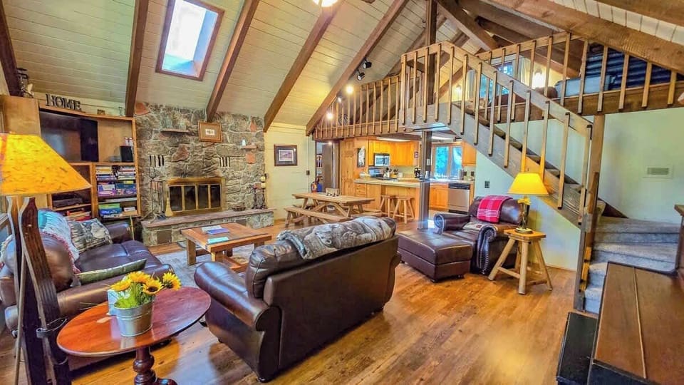 Open living with sleeping loft upstairs