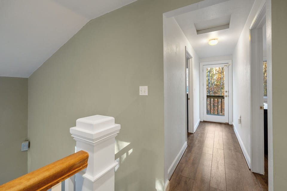Upstairs is 2 more bedroom, 1 bathroom, and living room