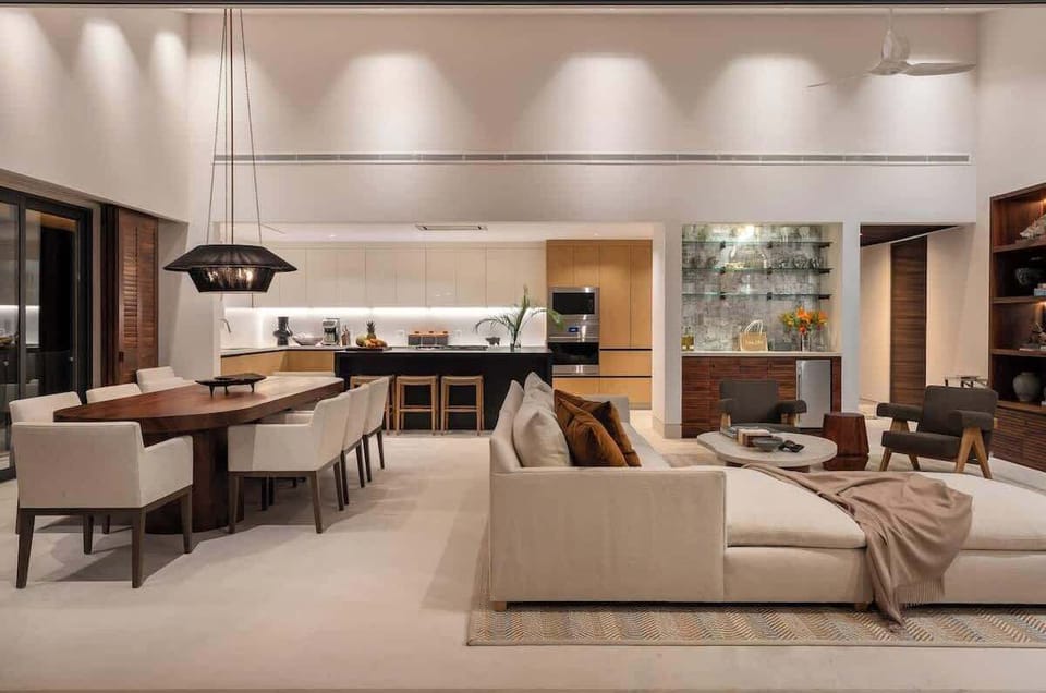 Indoor-outdoor living with sliding glass doors to the patio
