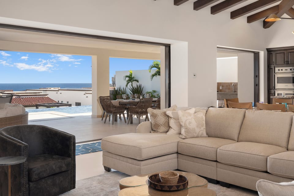Living area leading to terrace and pool