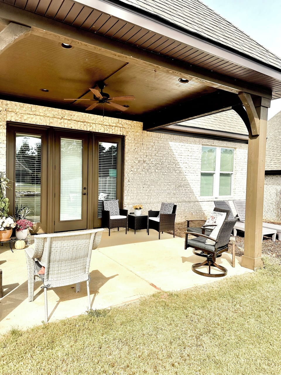 Back porch seating area