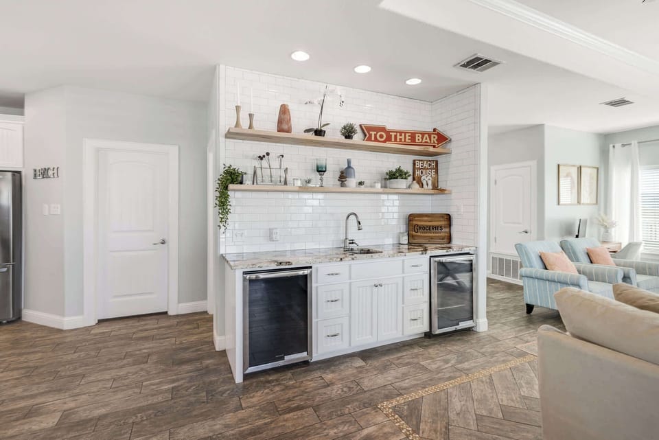 Find plenty of spots to lounge in the open 3rd Floor Living Room, with Smart TV and Wet Bar