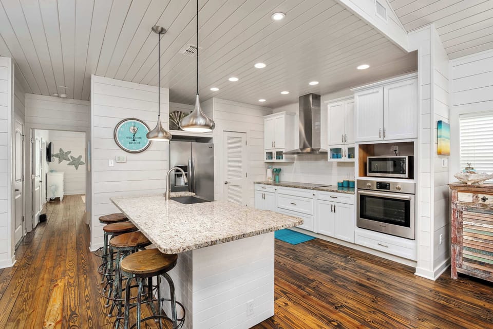 Additional counter seating at the full kitchen