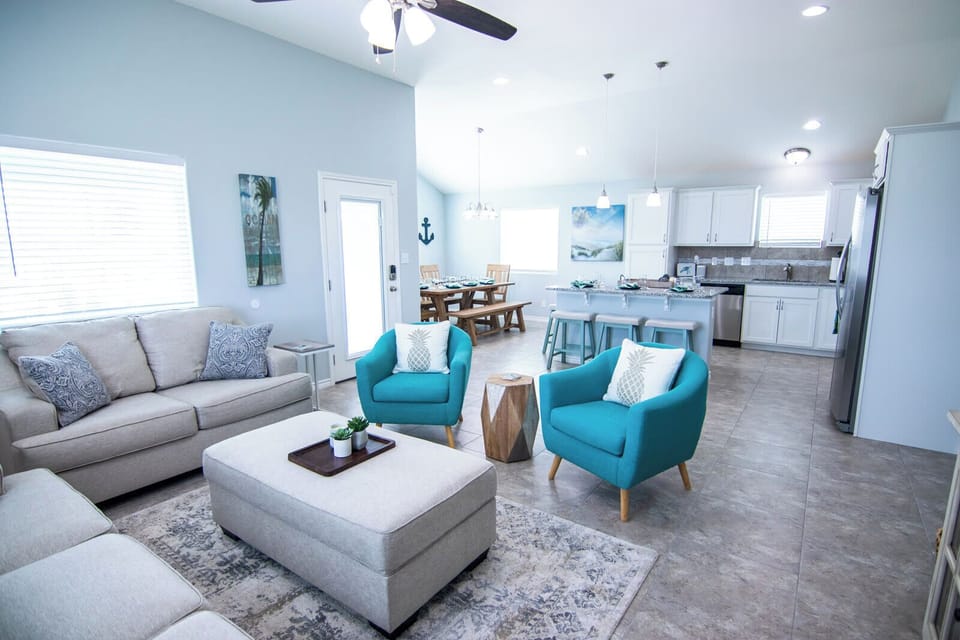 Ample seating for family and friends in the living area