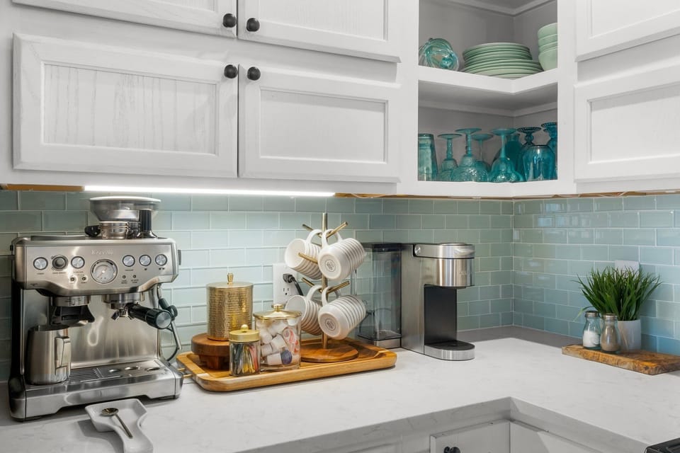 Coffee lovers delight! We provide a Keurig, french press and drip coffee maker 