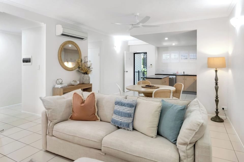 The sofabed in the living room can be converted into a queen-sized sleeper for two guests upon request. 