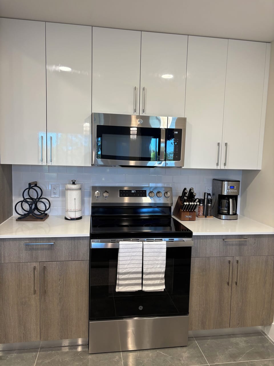 Completely stocked kitchen with brand new appliances 