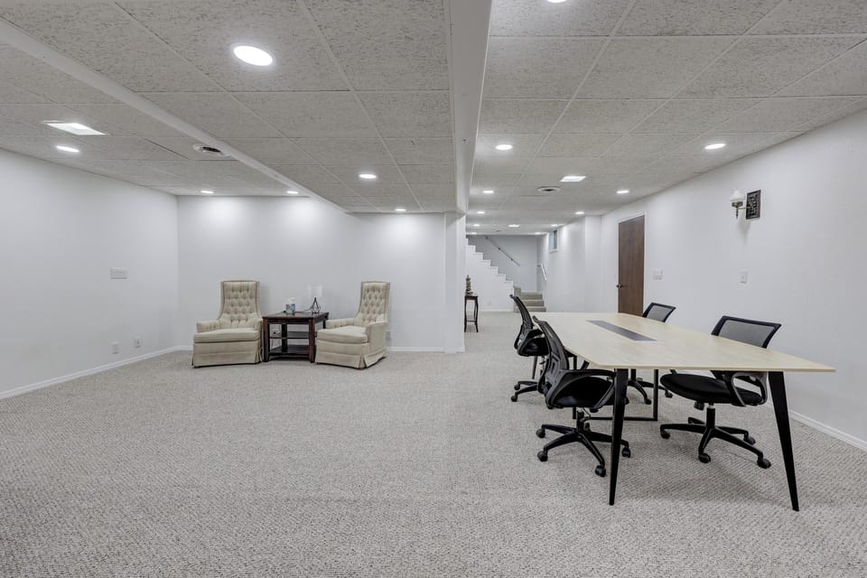 Work or play, this room has enough space to do both. 