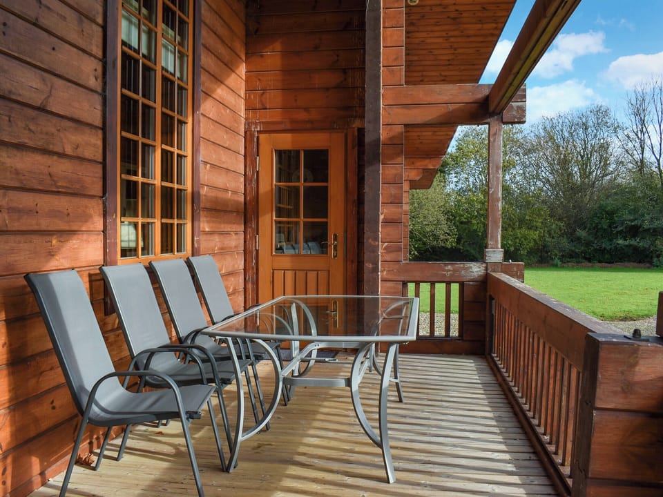 Terrace | Bluebell - Lowfield Log Cabins, Staintondale near Scarborough