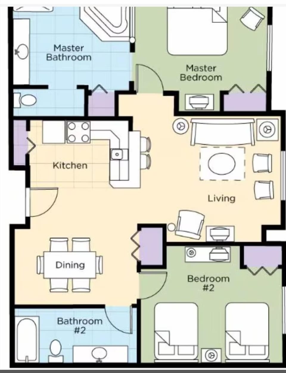 2 bedroom deluxe floorplan