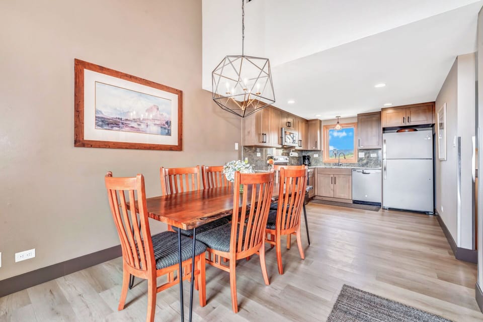 Well lit kitchen/dining area