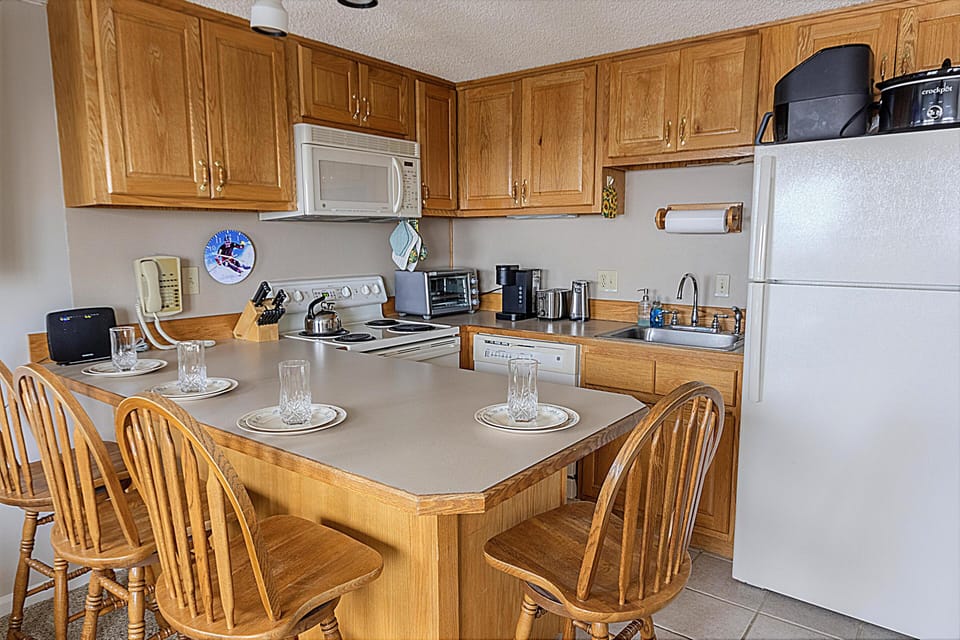 The fully equipped kitchen has everything you need to make a snack, gourmet meal, or anything in between.