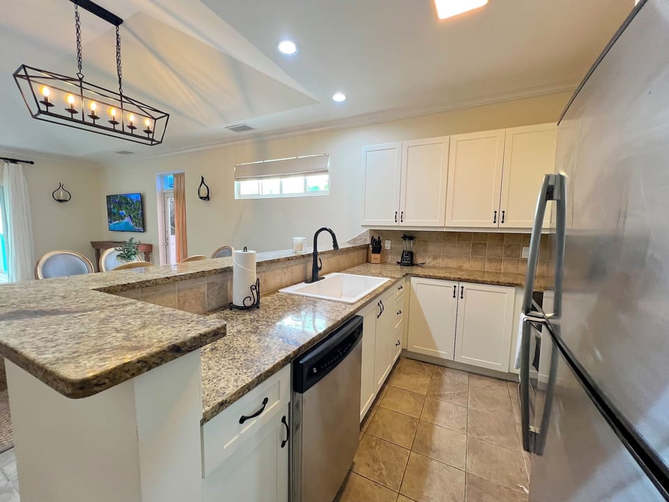 Fully stocked kitchen with small and large appliances