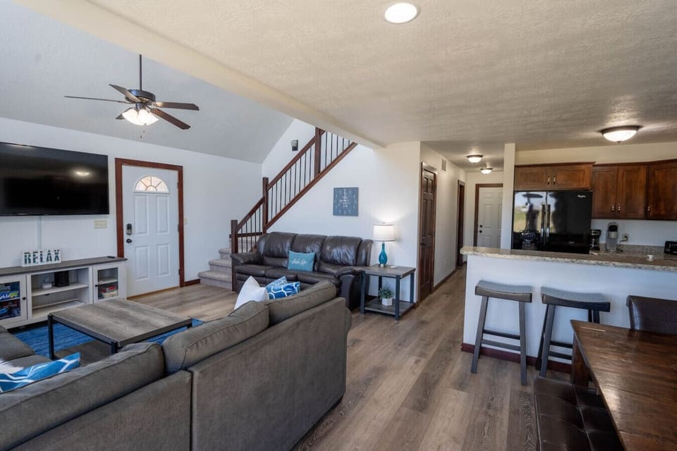 Living Room, Dining Room and Kitchen