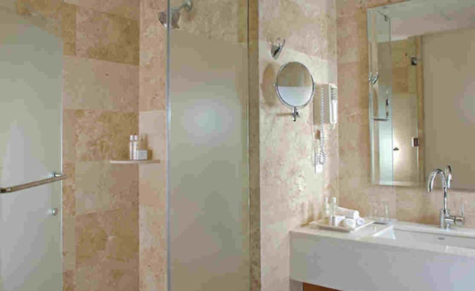 Bathroom with amenities.