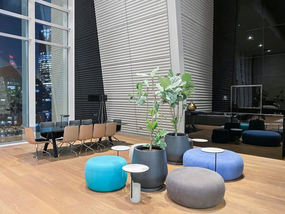 Living Room: Sip cocktails by the stunning city views in this chic and stylish lounge!
