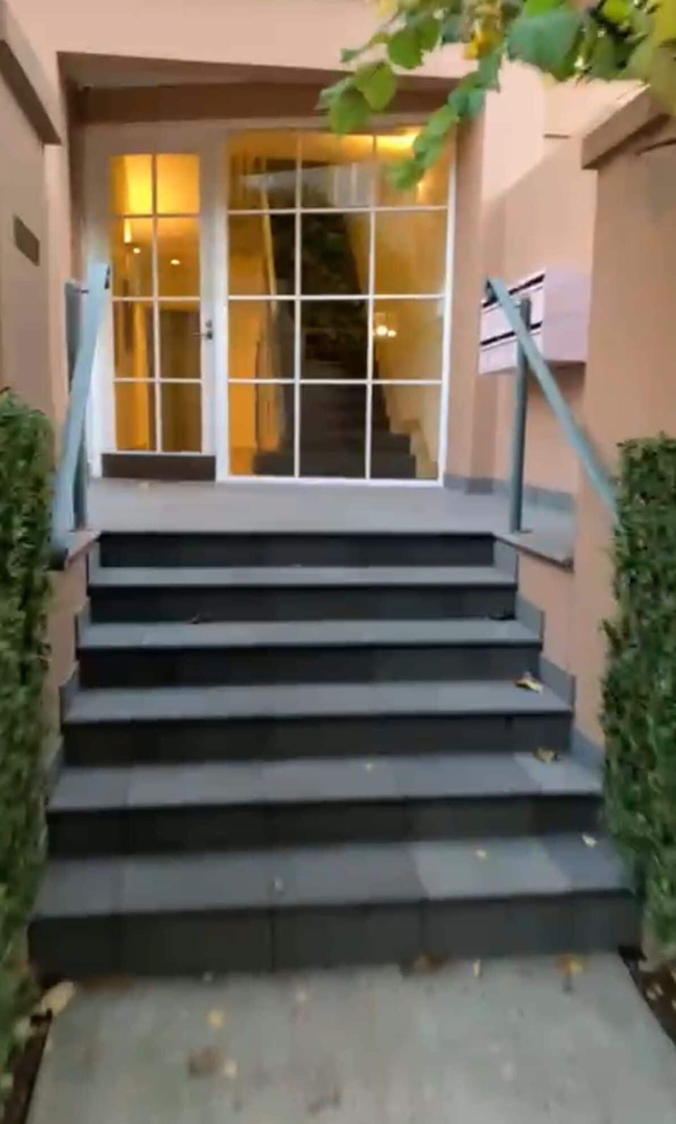 Front Door - Ascend steps & Ring Apartment Number. 