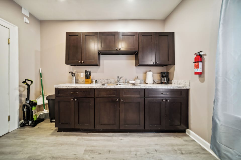 Fully-equipped kitchen for easy meal prep.
