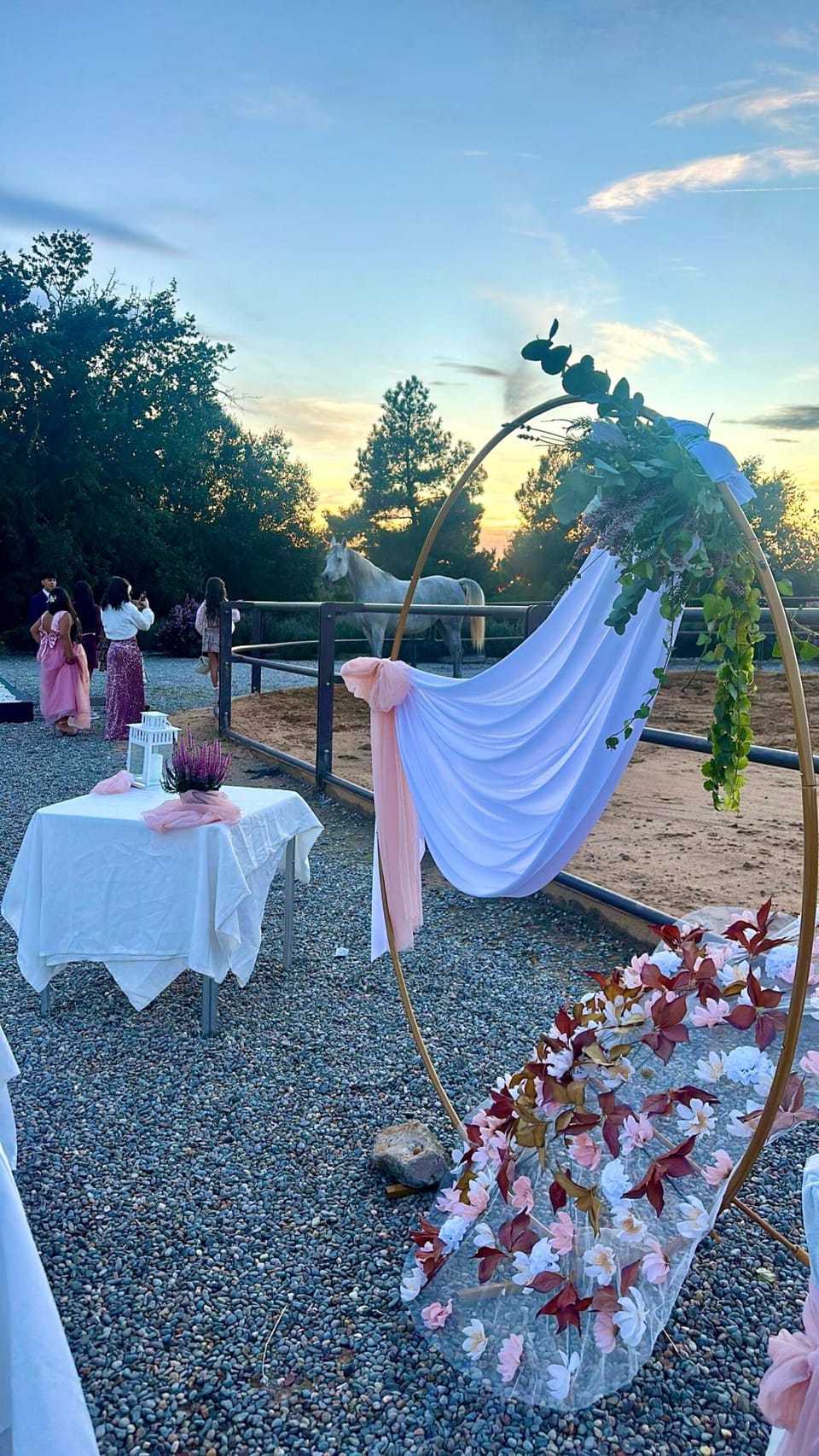 Outdoor banquet area