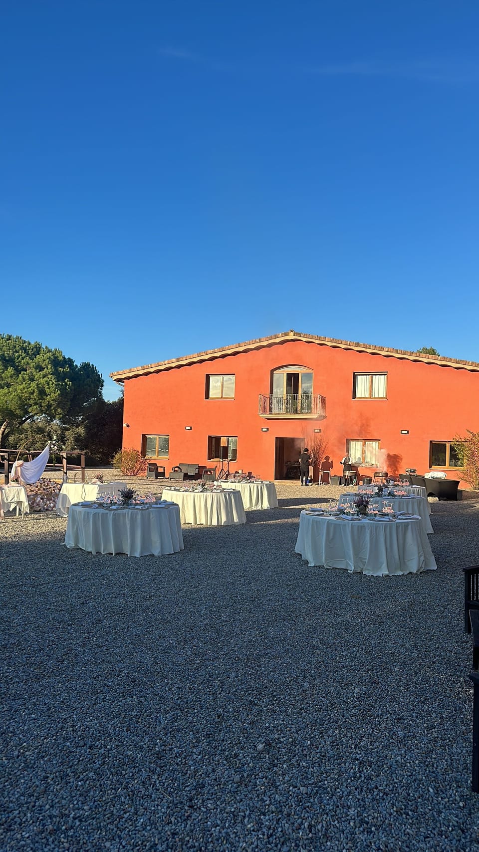 Outdoor banquet area