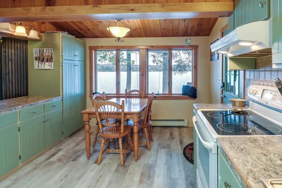 kitchen looking out the lake