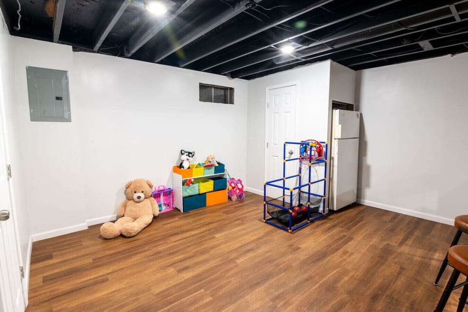 Kids Toys in Basement Living