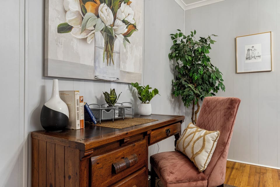 We have a lovely desk set up for any work you need to do while away from home. 
