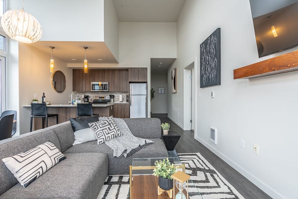 Living room and kitchen