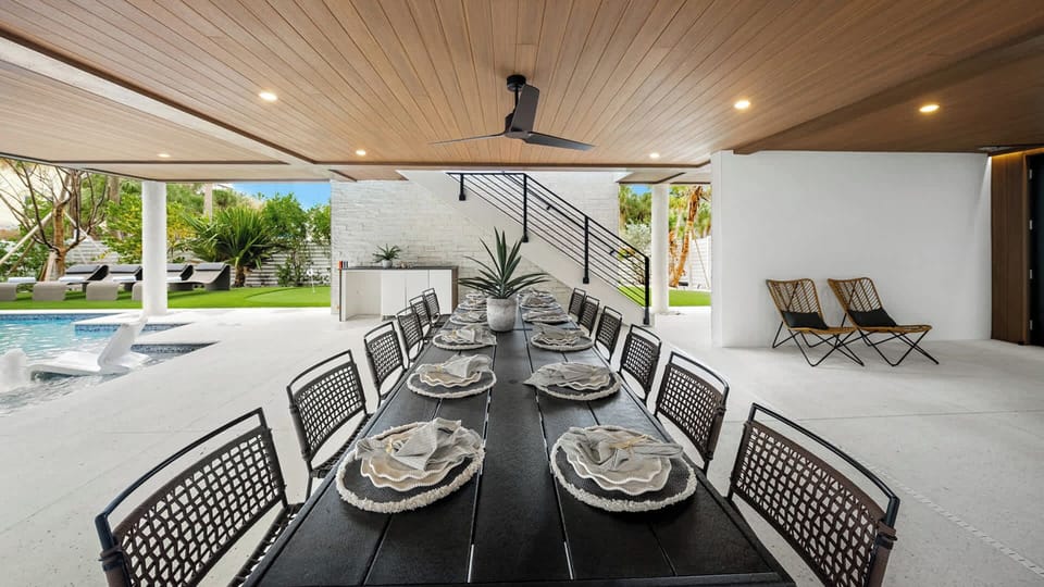 Covered Pool Area - Lounge Area and Dining Space