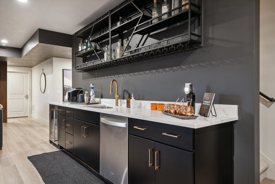Icemaker on the Counter, Mini Fridge and Dishwasher