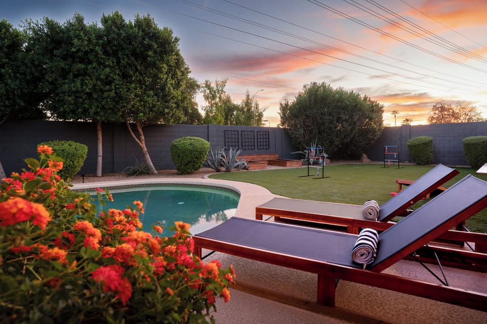 Enjoy the sunset in our lounge chairs by the pool.