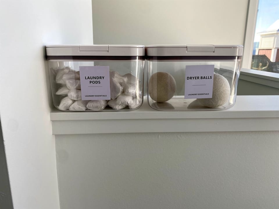 We provide guests with hypo-allergenic soap and dryer balls.