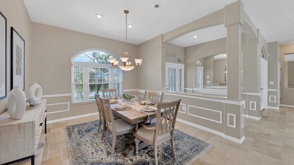 Spacious dining area