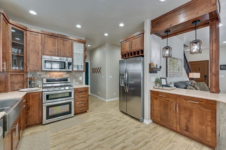 Kitchen with Gas Stove and Drip Coffee